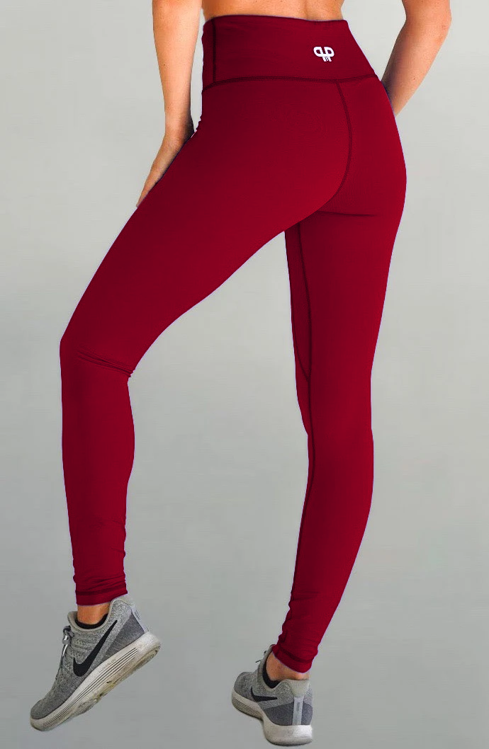 High Waisted Leggings – Burgundy– MELTEDFIT